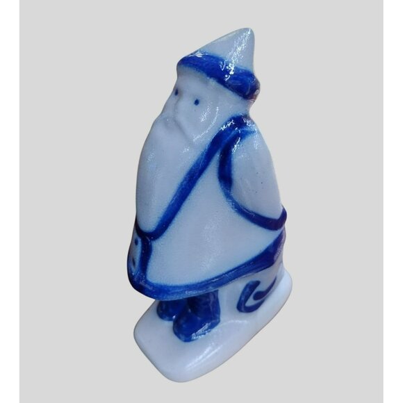 Eldreth Salt Glazed Santa Christmas Figurine, Signed 1990 Dave Eldreth Pottery - Picture 1 of 6